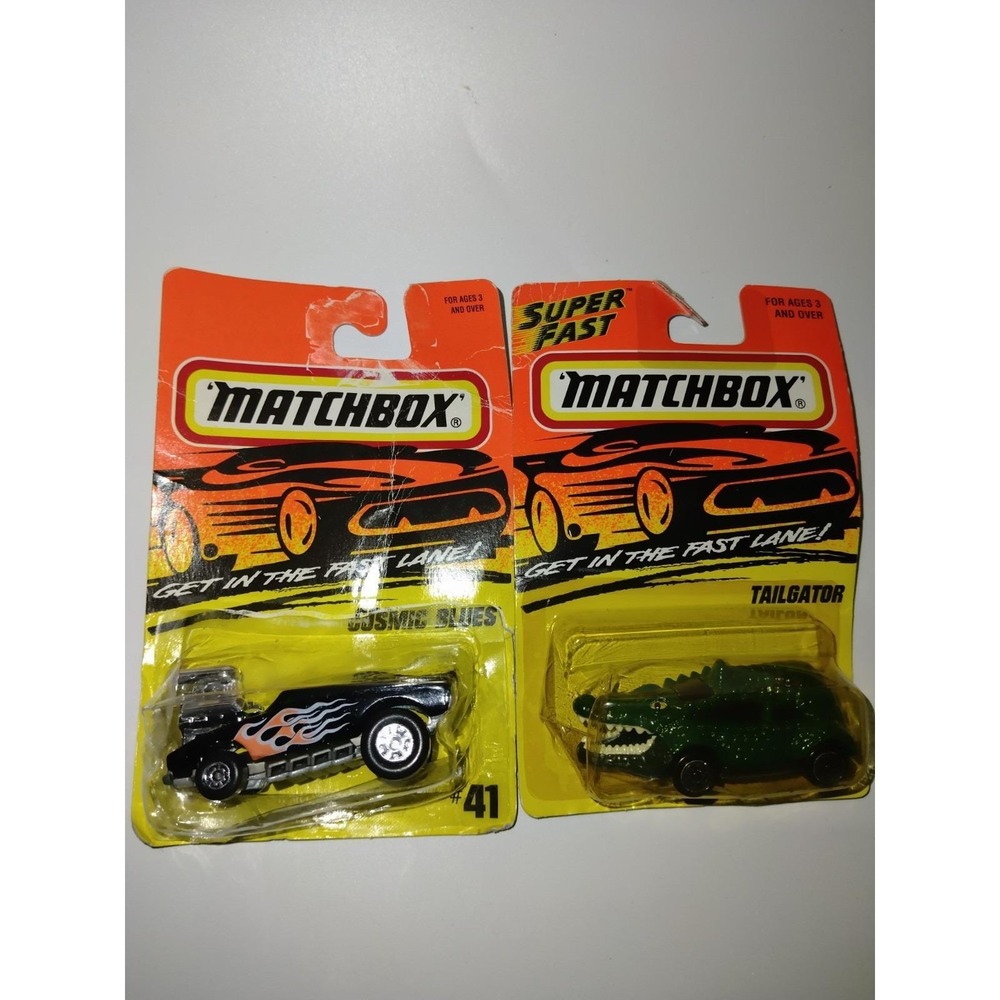 Matchbox Vintage Collectible Cars Set Of 2  - Cosmic Blues #41, Tailgator #27